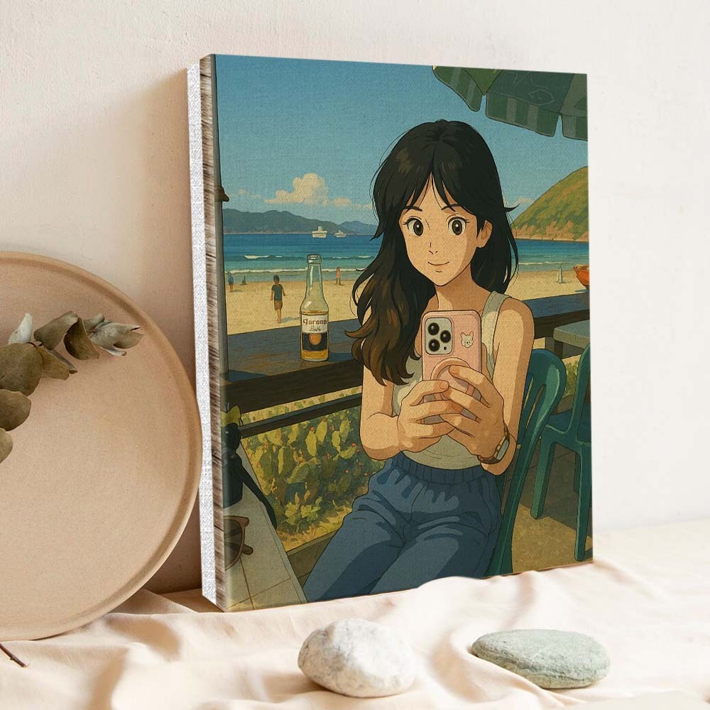 ジブリ風カスタム写真キャンバス ジブリキャンバス写真 恋人へのジブリギフト