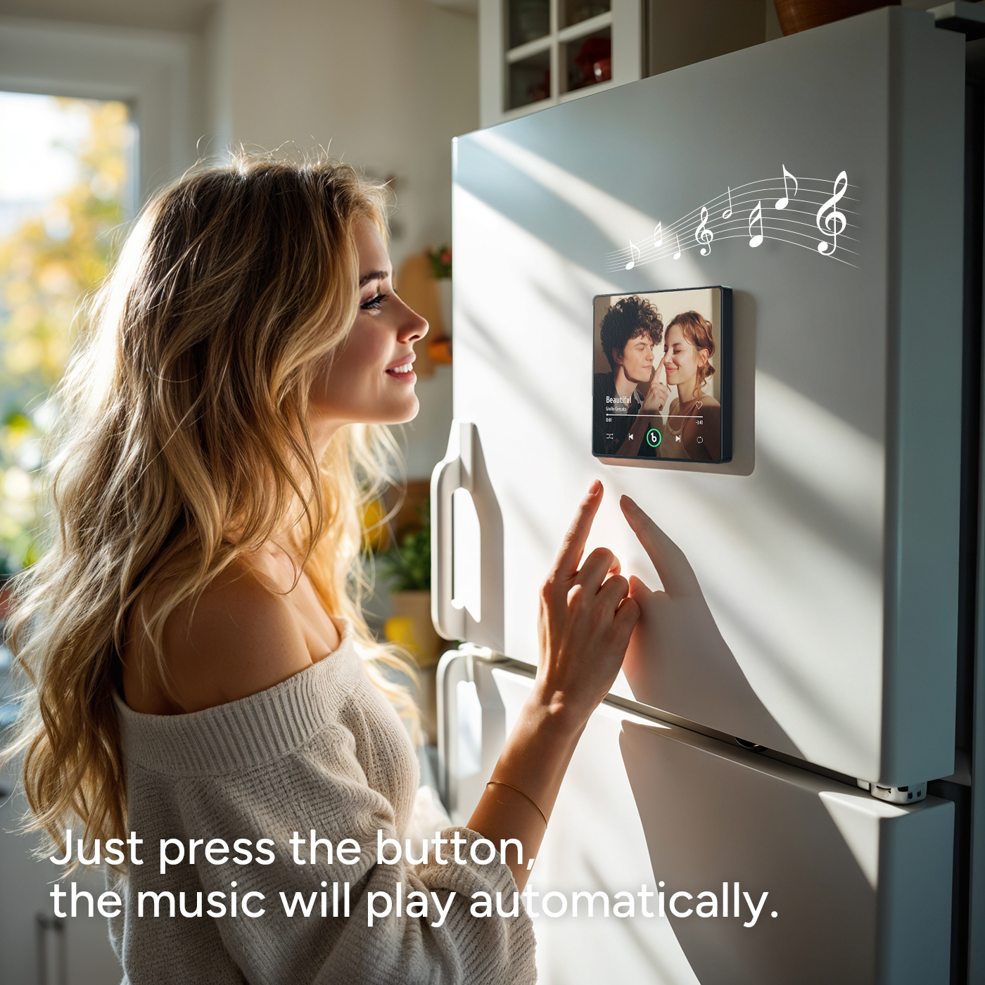カスタム音楽と写真の冷蔵庫用マグネットが Bluetooth 接続をサポート -