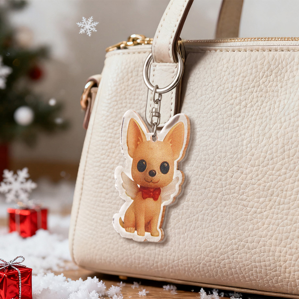 カスタム漫画犬キーホルダーパーソナライズされたアクリル漫画キーホルダー写真バッグチャームペットの飼い主へのユニークな記念品ギフト-4