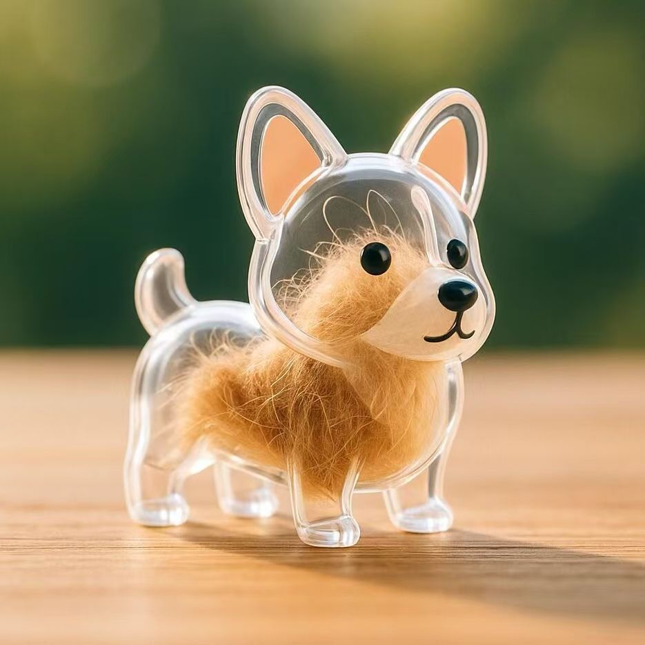 ペットの毛の記念品キーホルダー 透明犬毛メモリーカプセルチャーム ペット愛好家向け