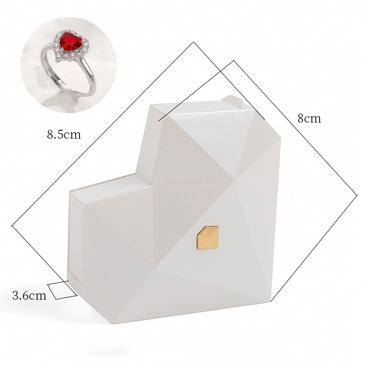 ハートリングボックス付きハートプロミスリングオープン調節可能なリングマルチカラーギフト恋人への彼女への - 