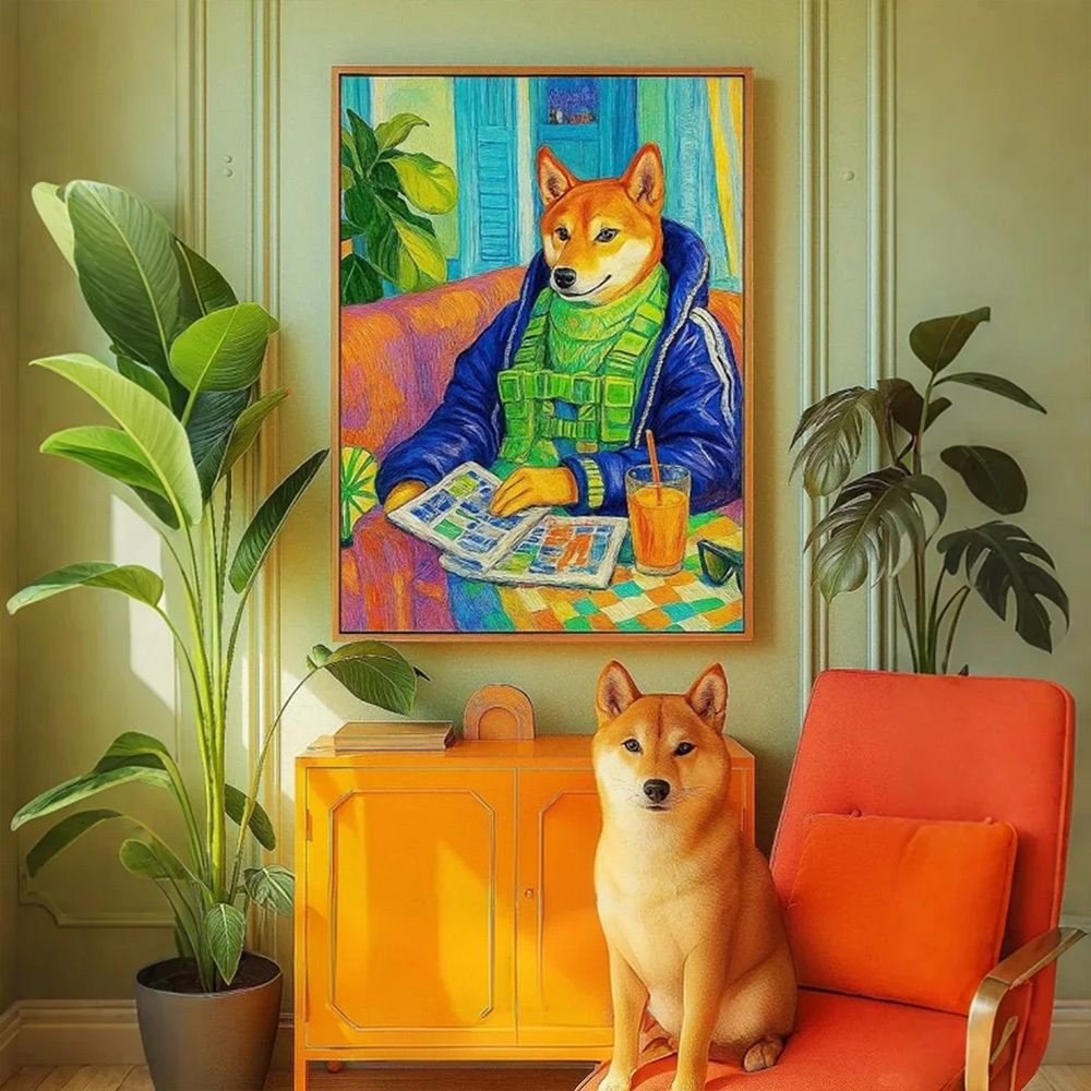 カスタム犬ドーパミンカラーアートポスターあなたのペットアートデザインホームデコレーション - MademineJP