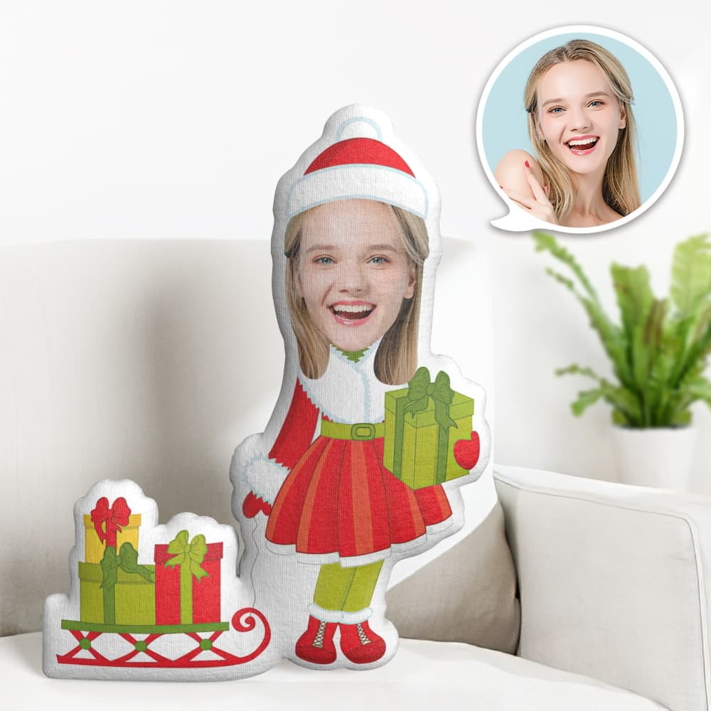 カスタムフェイスピロー パーソナライズされた写真枕 スレッドギフト 女の子 Minime ピローギフト クリスマス用 -