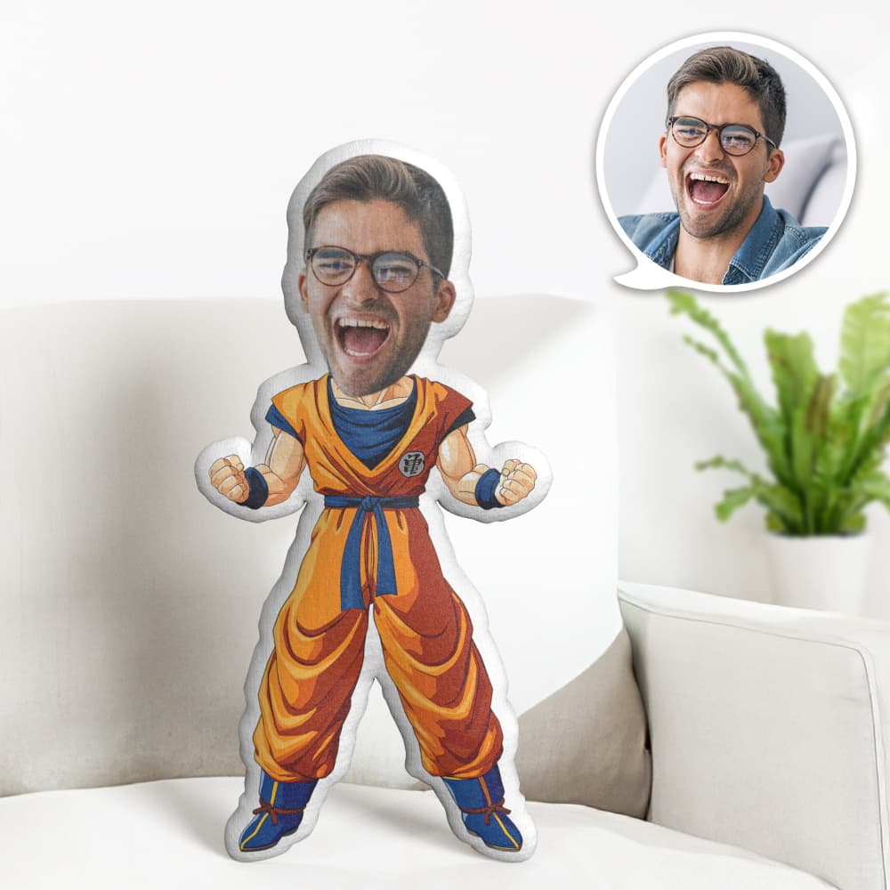 カスタムフェイスピロー パーソナライズされたフォトピロー 悟空 Minime Pillow 彼へのギフト - 