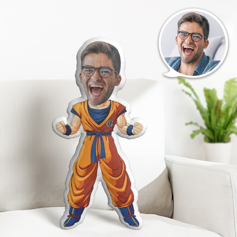 カスタムフェイスピロー パーソナライズされたフォトピロー 悟空 Minime Pillow 彼へのギフト -