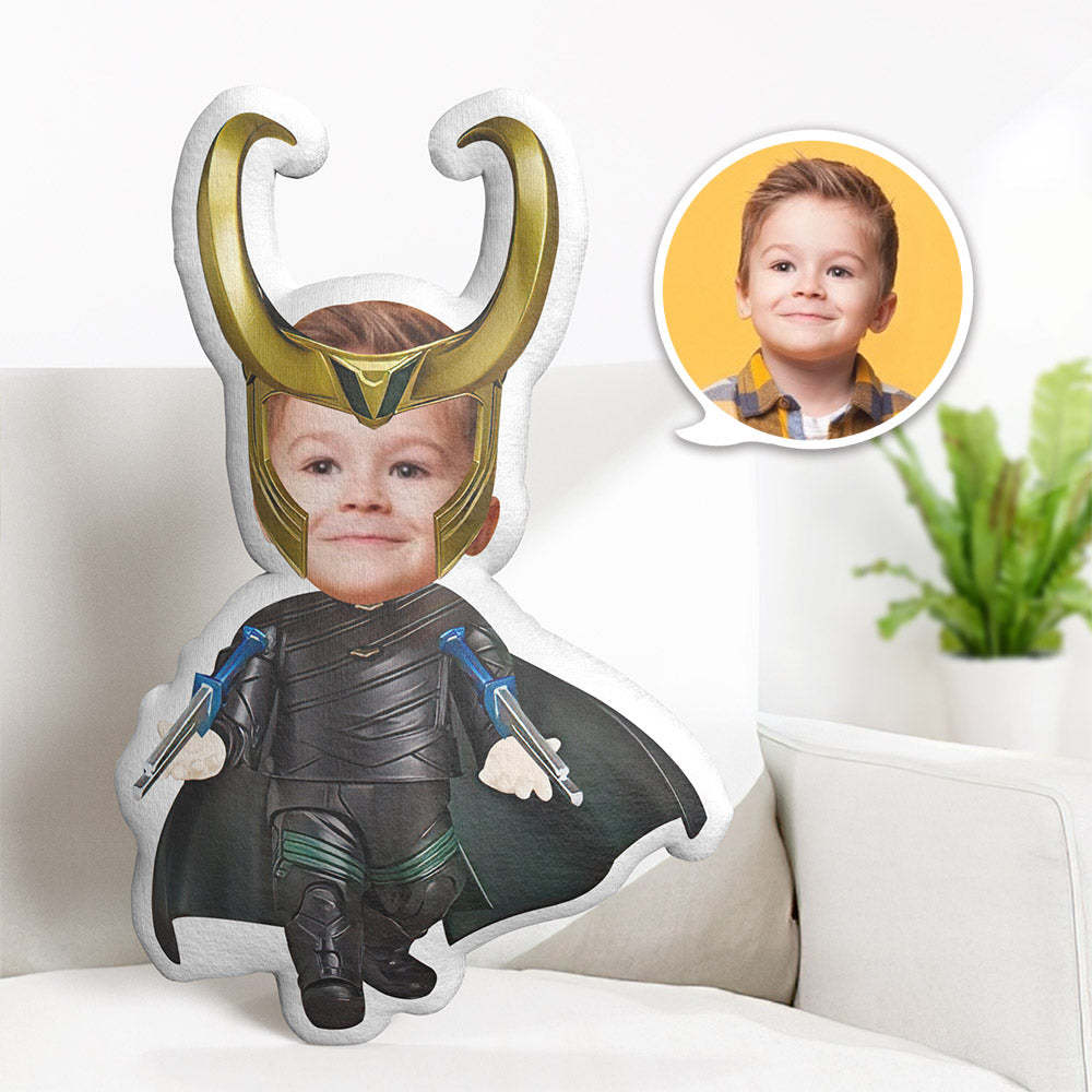 カスタムフェイスピロー パーソナライズされたフォトピロー Loki Minime ピロー 子供向けギフト -