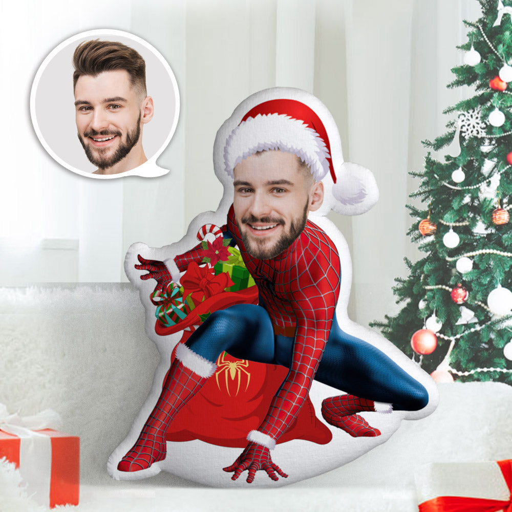 カスタムフェイスピロー パーソナライズされた写真枕 クリスマスギフト マッスルスパイダーマン ミニ ピローギフト クリスマス用