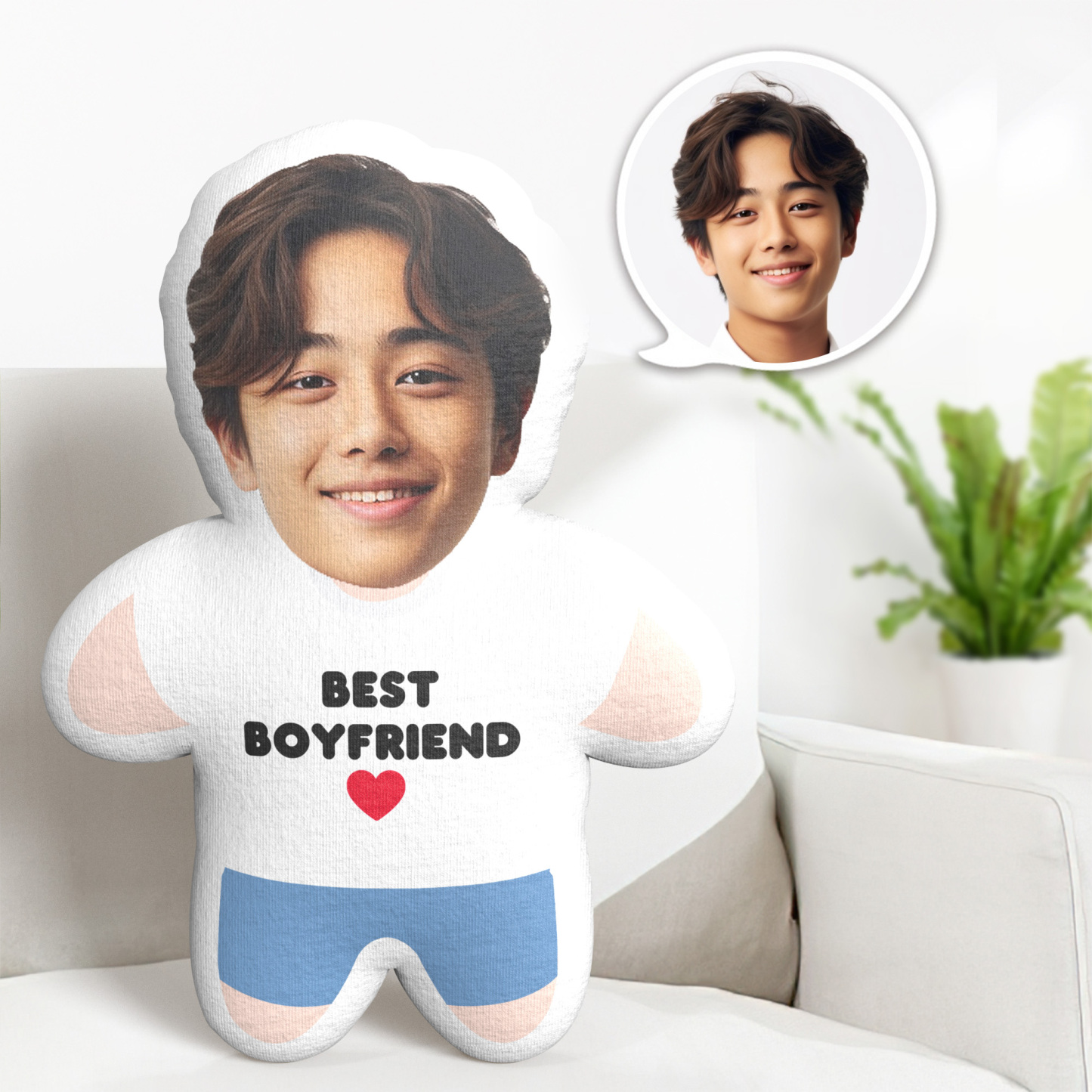 カスタム Minime スローピロー ベストボーイフレンド カスタムフェイスギフト パーソナライズされた写真 Minime 枕