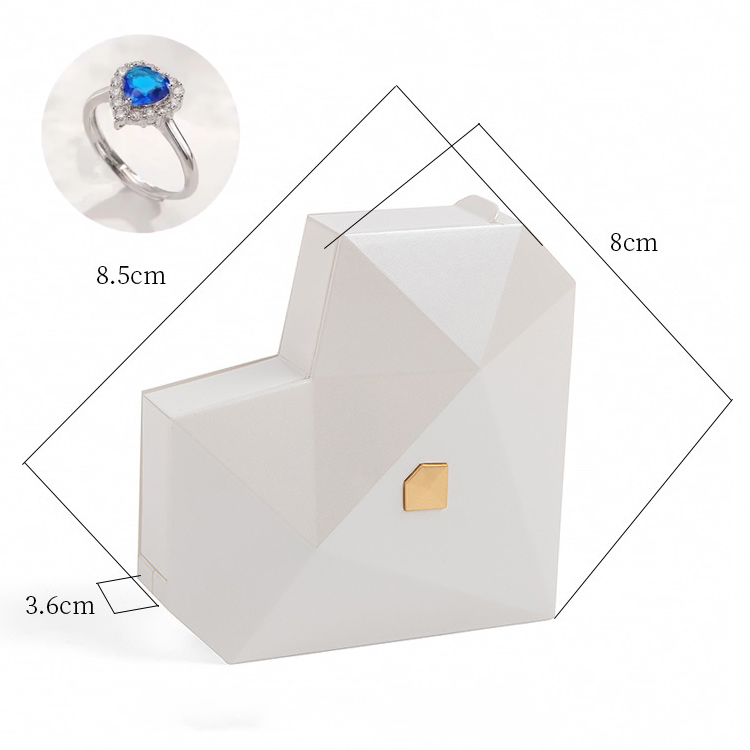 ハートリングボックス付きハートプロミスリングオープン調節可能なリングマルチカラーギフト恋人への彼女への - 