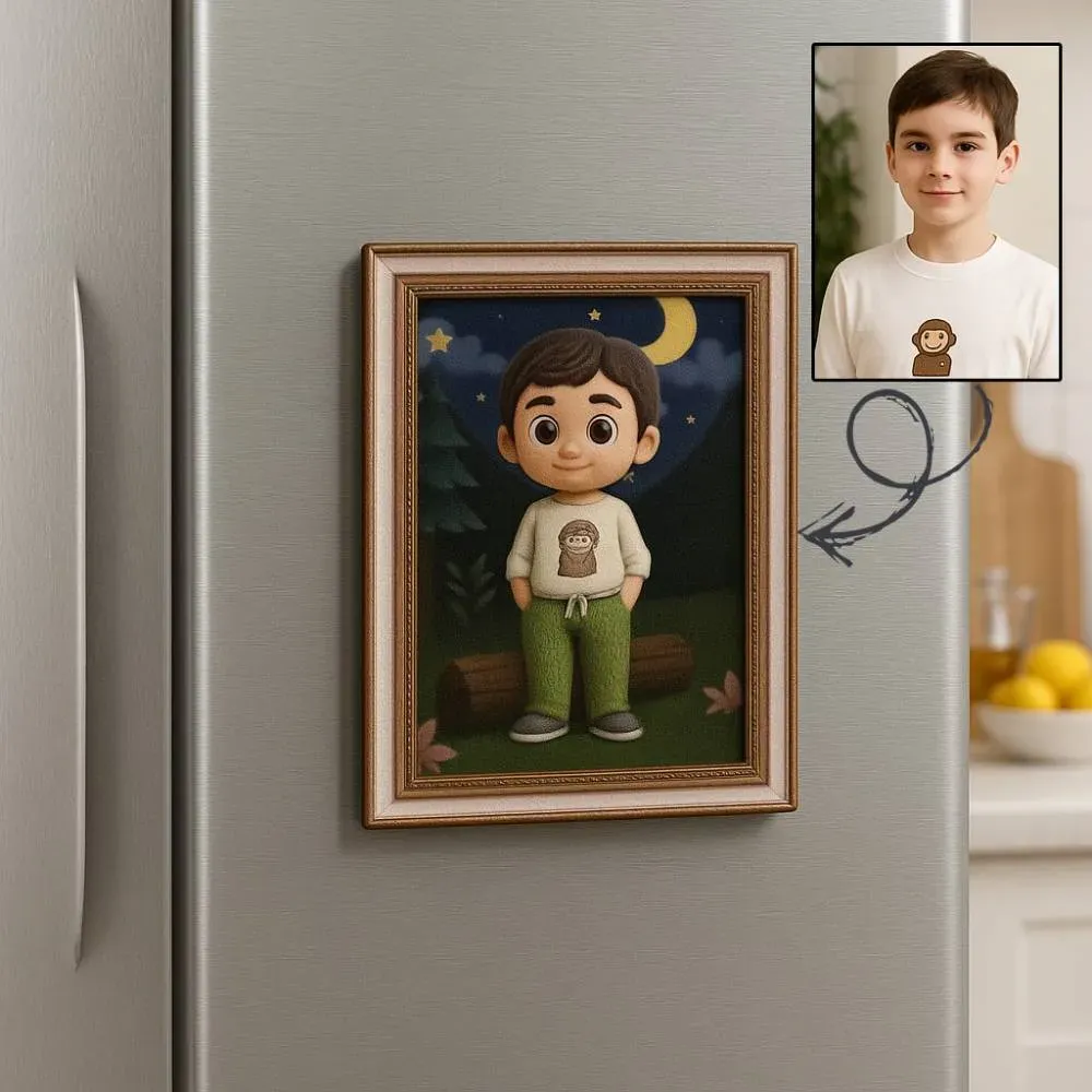 カスタム3d効果アクションフィギュア冷蔵庫マグネットパーソナライズされた肖像冷蔵庫マグネット家族へのギフト - 