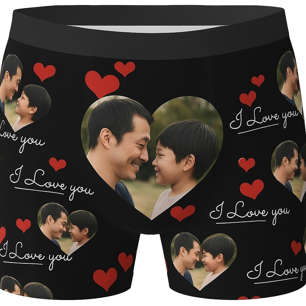 パーソナライズされたカスタムボクサーブリーフ男性用画像付き楽しい下着ショーツ快適なソフト