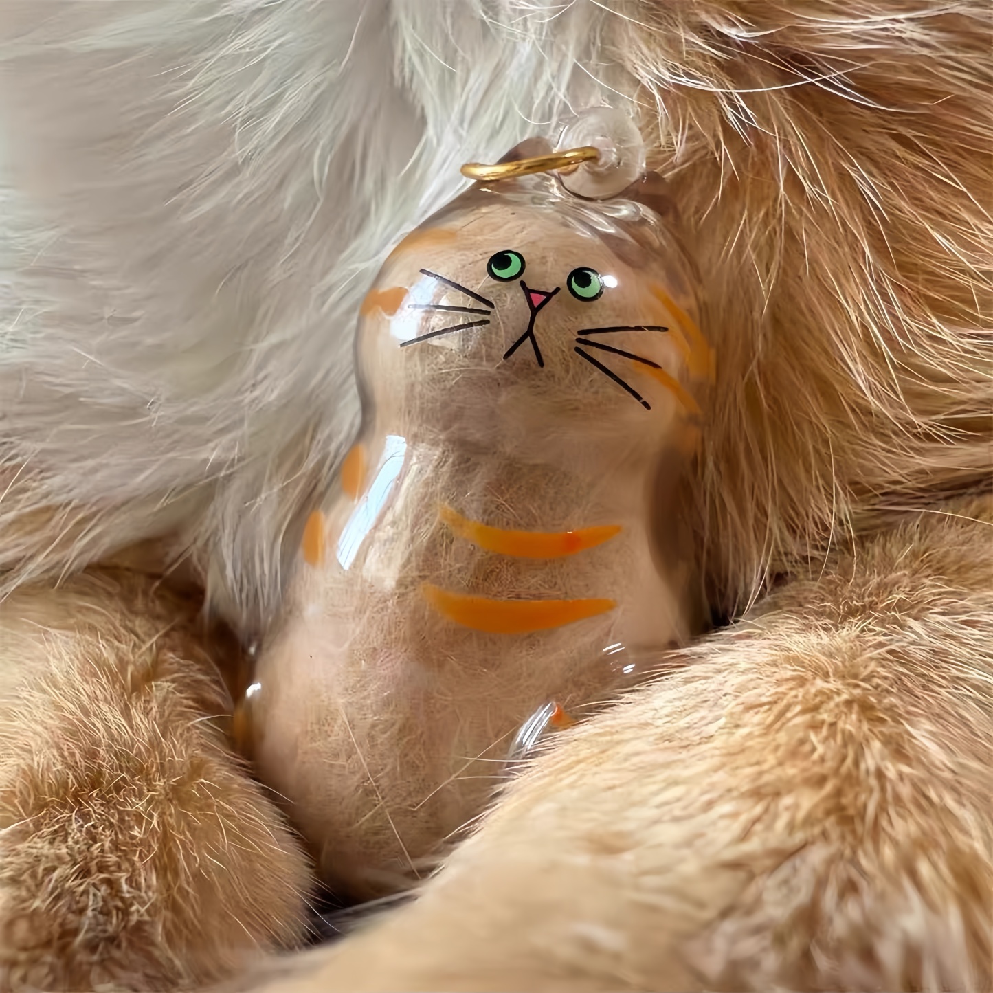 透明な猫の毛の記念品キーホルダーメモリアル収納ボックスペットの毛のための猫愛好家への感傷的な贈り物