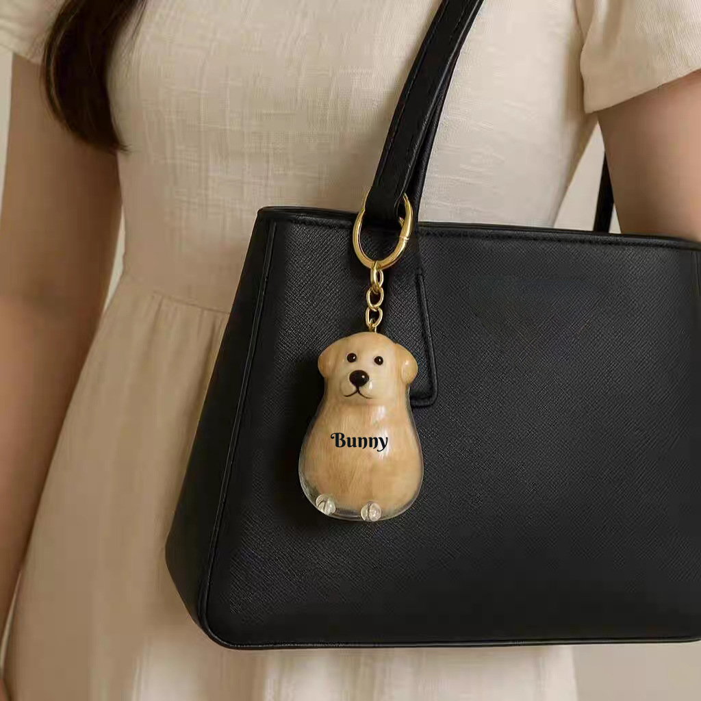 犬の毛のコレクターキーホルダーバッグチャームメモリアル収納ボックスセンチメンタルペットの毛の保管に最適犬好きへのギフト - 