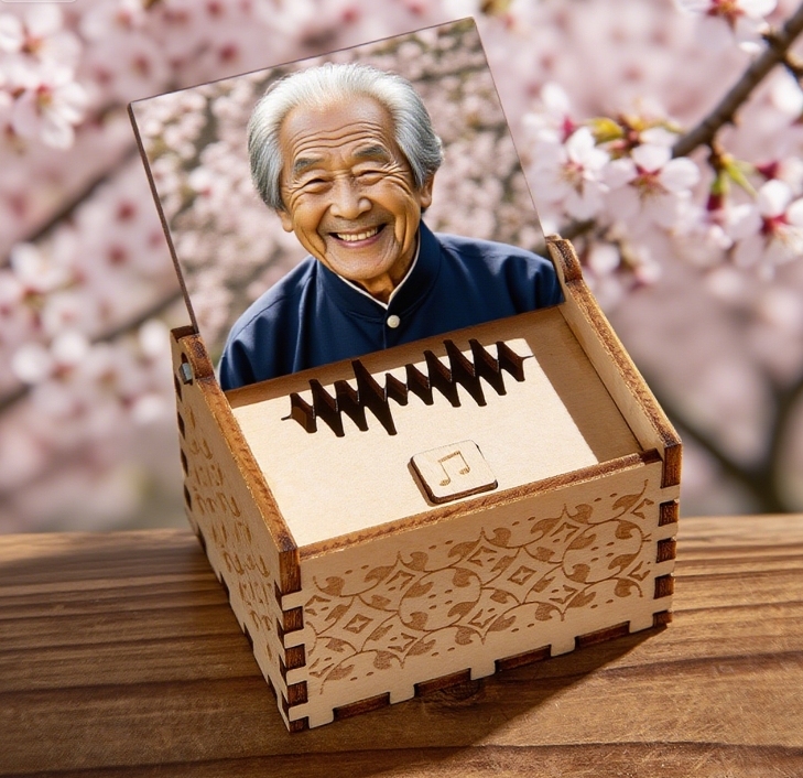 カスタムデジタルオルゴール任意の曲曲または音声パーソナライズされた木製写真オルゴールテキスト付き記念日ギフト