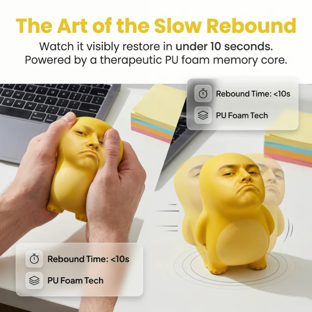 カスタムフェイス スローリバウンド スクイーズ ストレス解消人形 パーソナライズされたストレス解消スクイーズトイ 面白い不安解消ギフト