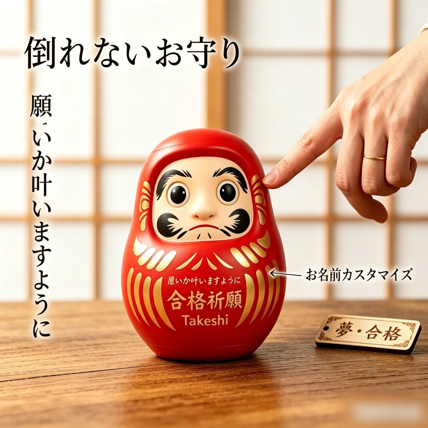 カスタムだるま 名入れ 願い事福人形 縁起物 ギフト