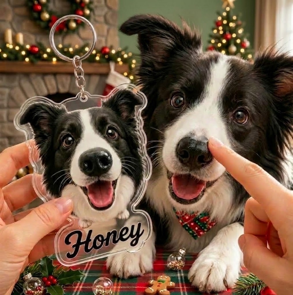 愛犬の顔と名前で作るクリスマス犬の鼻スクイーズマグネット｜カスタムペット冷蔵庫マグネット 面白いクリスマスギフト