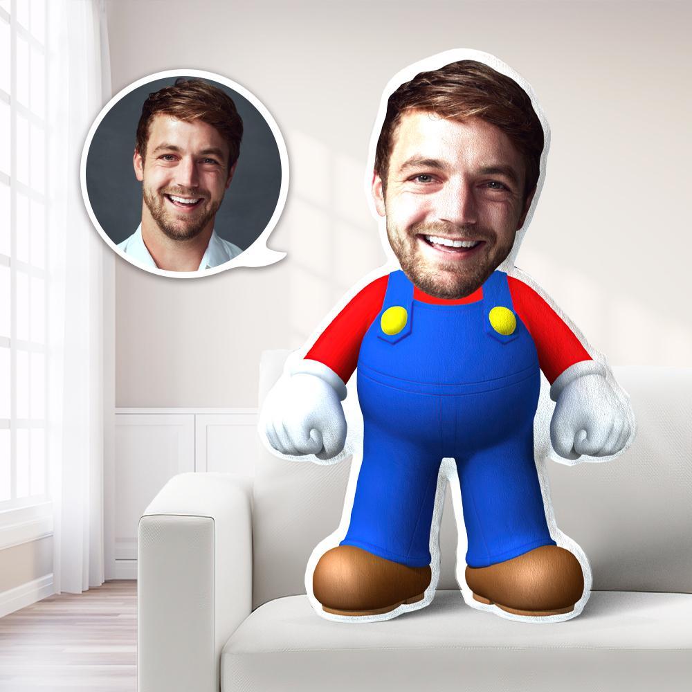 パーソナライズされた写真の顔の枕カスタムプリントコスチューム人形ミニマムユニークなギフトメガトローマリオ