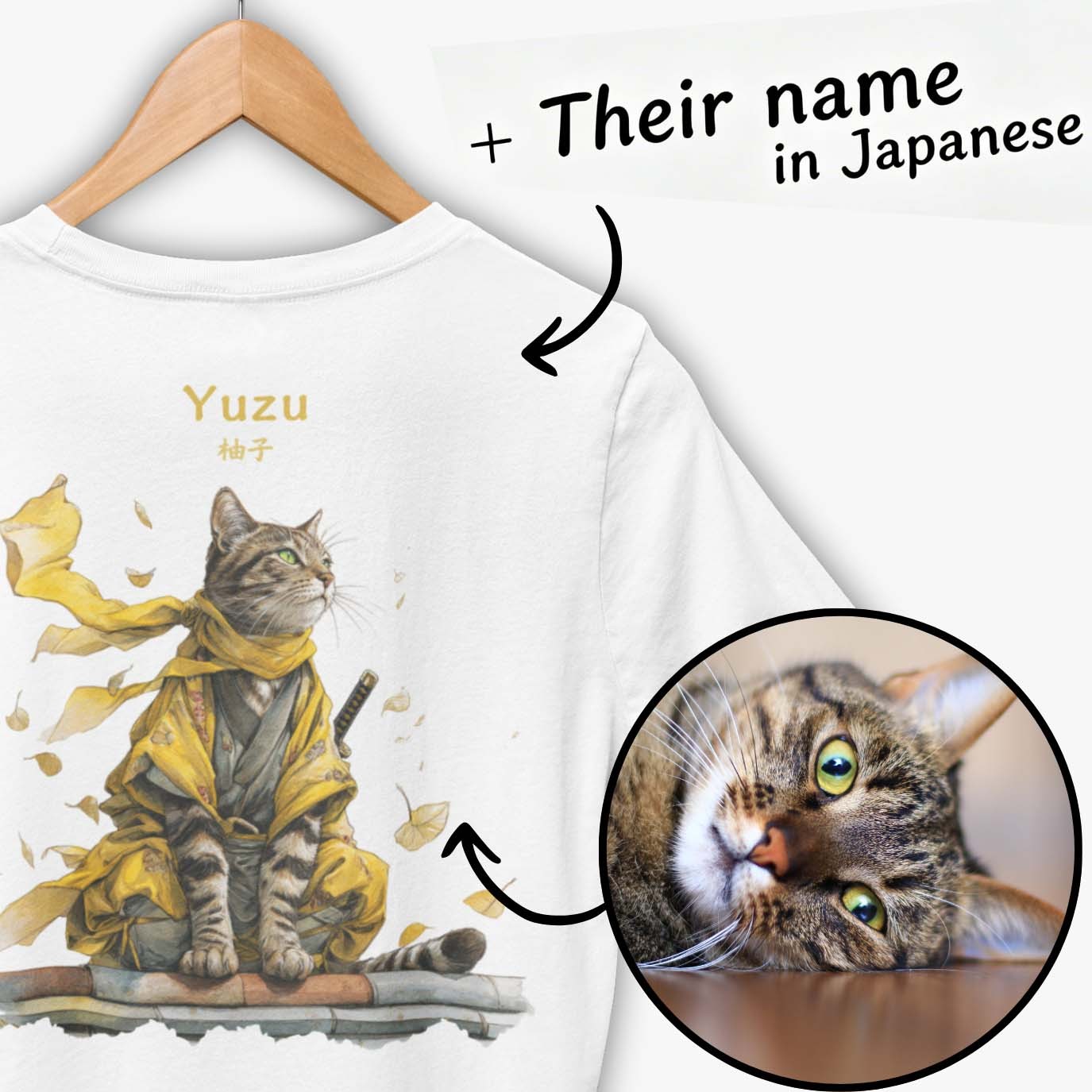 パーソナライズされた写真日本サムライペット Tシャツカスタム写真サムライ犬猫 Tシャツペット愛好家へのギフト - GetPhotoBanketJP