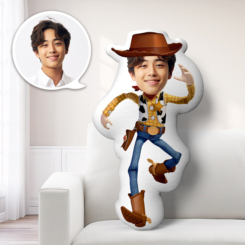 パーソナライズされた写真の顔の枕カスタムプリントコスチューム人形ミニマムユニークなギフトウッディトイストーリー