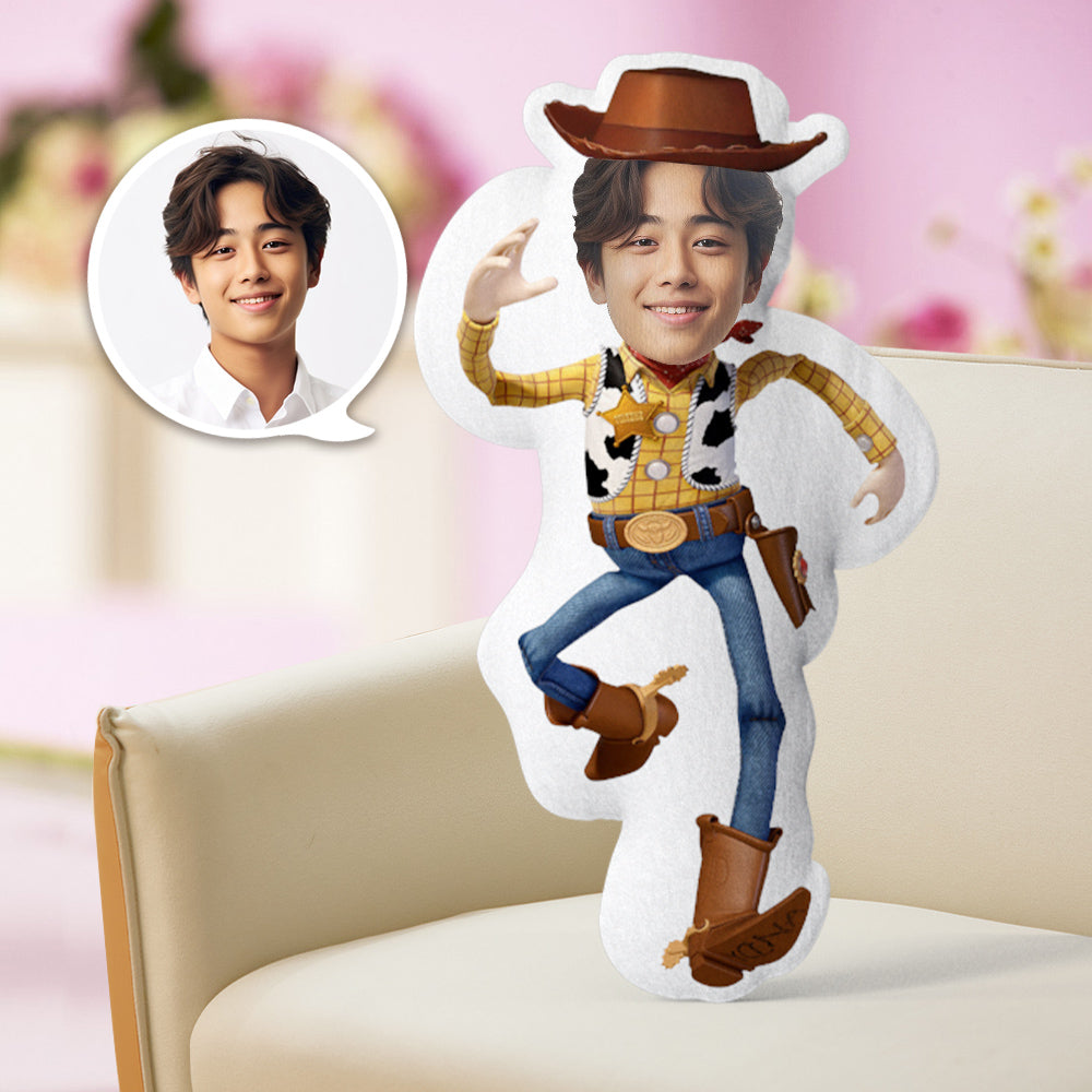 パーソナライズされた写真の顔の枕カスタムプリントコスチューム人形ミニマムユニークなギフトウッディトイストーリー
