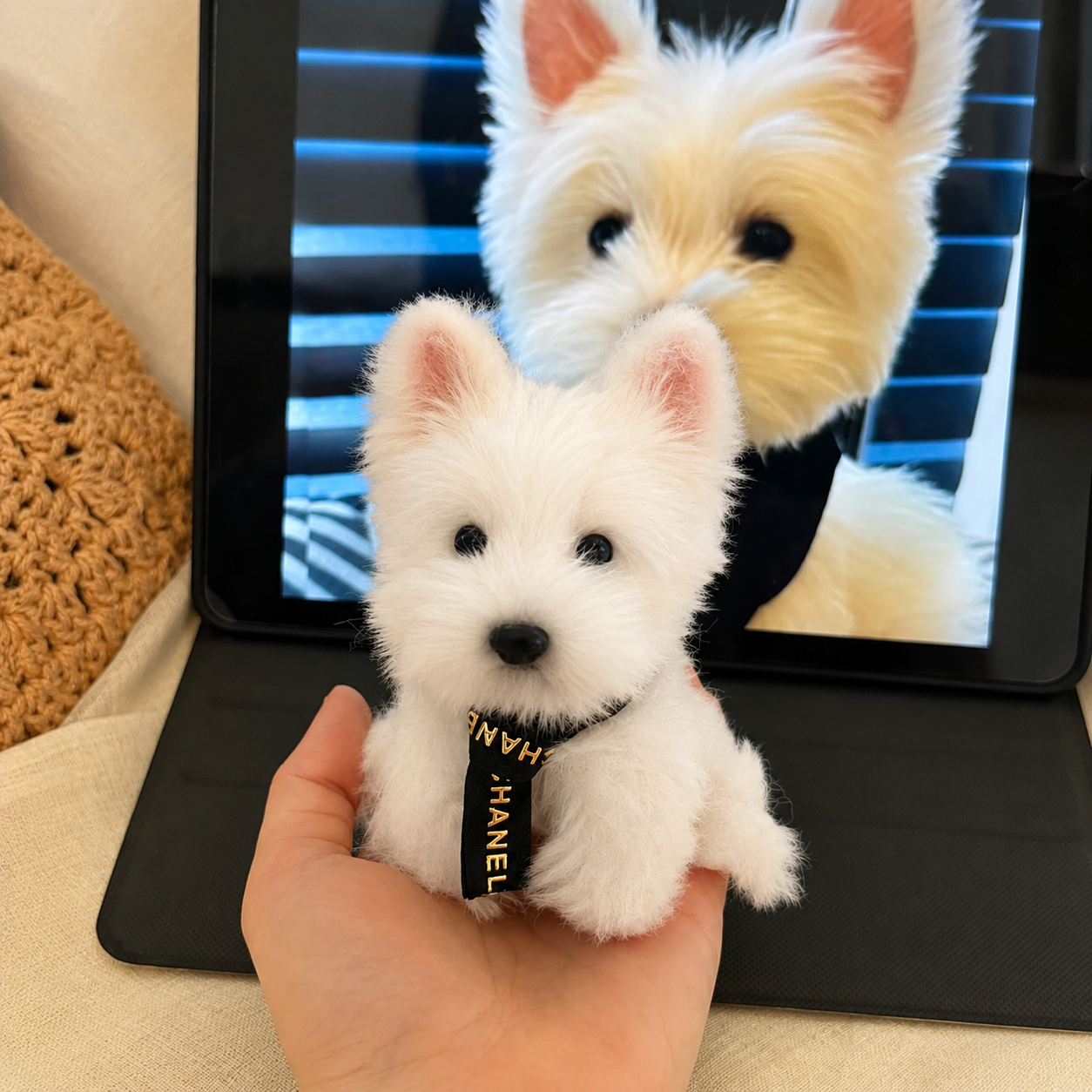 カスタムロングパイルぬいぐるみペットチャーム - 写真から手作りされたパーソナライズされたぬいぐるみペットアクセサリー - GetPhotoBanketJP