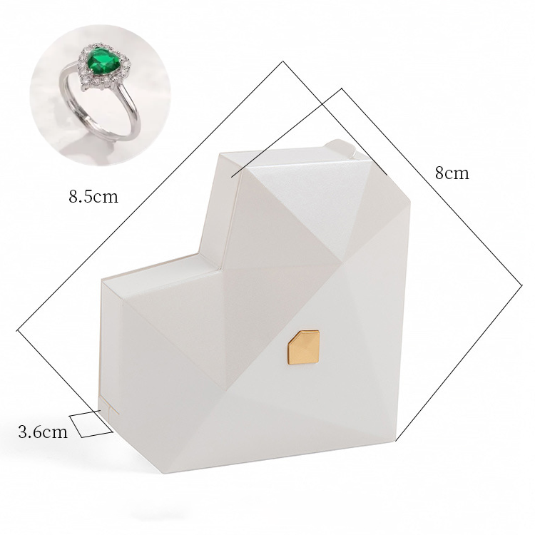 ハートリングボックス付きハートプロミスリングオープン調節可能なリングマルチカラーギフト恋人への彼女への - 