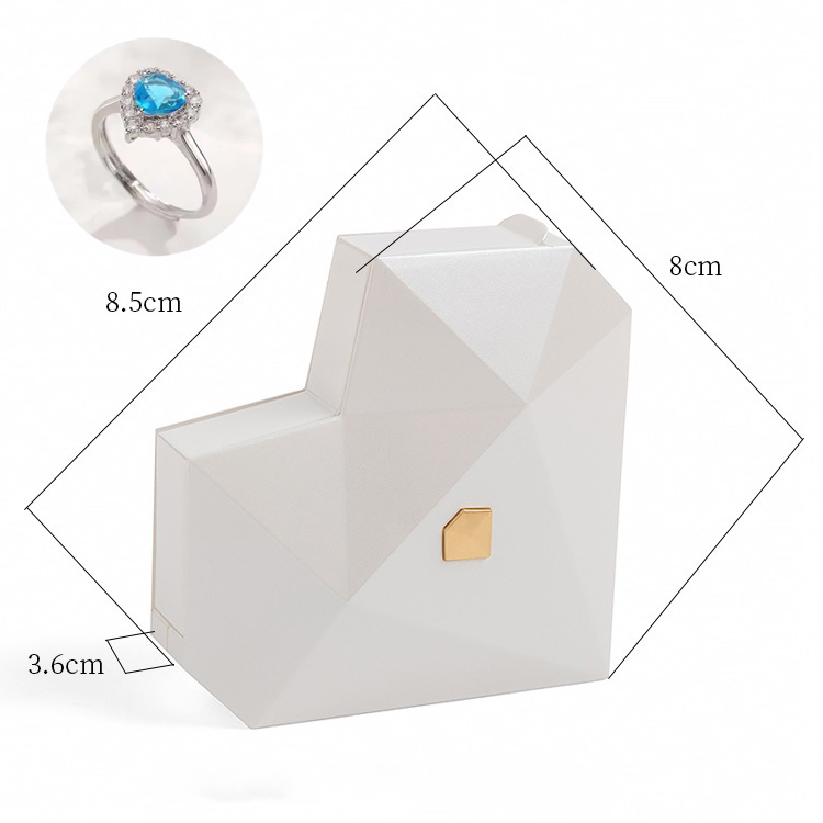 ハートリングボックス付きハートプロミスリングオープン調節可能なリングマルチカラーギフト恋人への彼女への - 