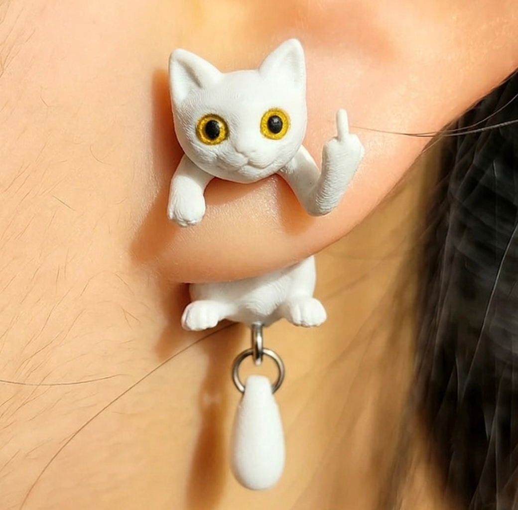 黒猫の中指ピアス - GetPhotoBanketJP