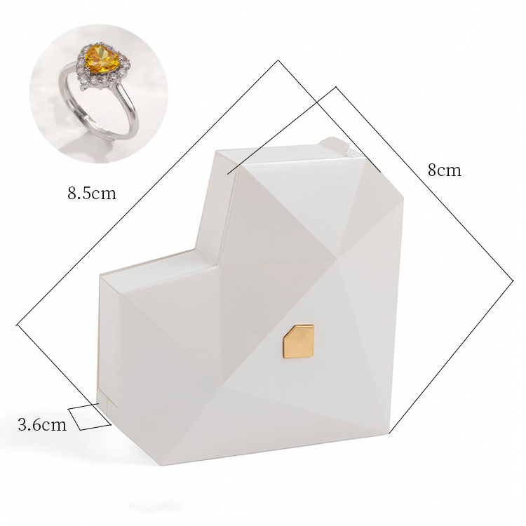 ハートリングボックス付きハートプロミスリングオープン調節可能なリングマルチカラーギフト恋人への彼女への - 