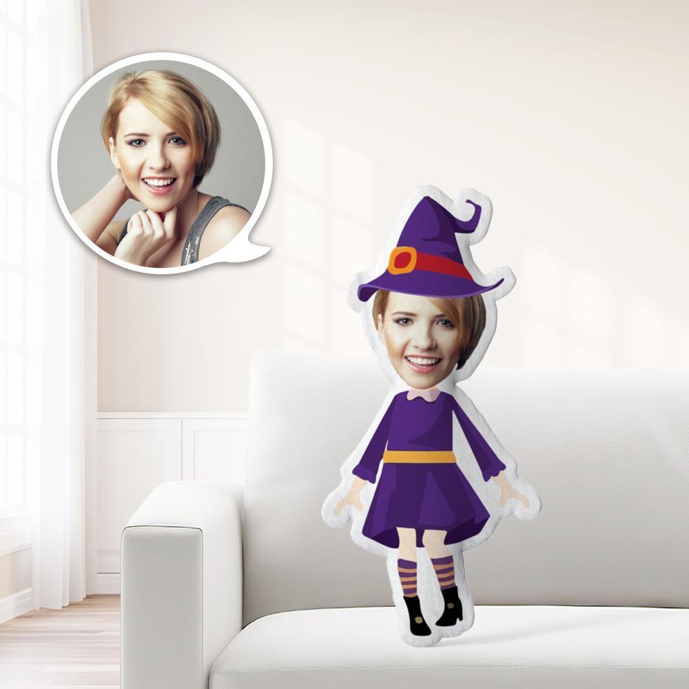 ハロウィンカスタム顔写真入りクッションミニー人形クッションオリジナル顔写真クッション-パープルドレスミコ