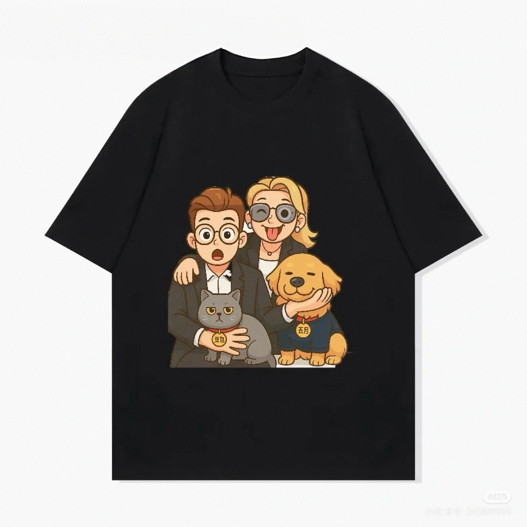 カスタム漫画ペットtシャツ ペット愛好家のためのパーソナライズされた写真tシャツ 恋人への写真ギフト