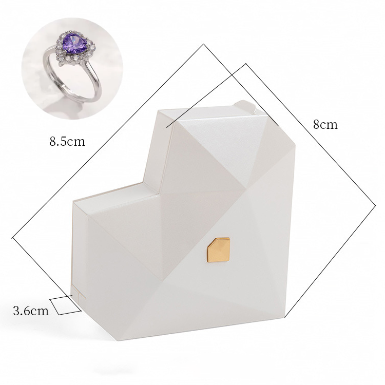 ハートリングボックス付きハートプロミスリングオープン調節可能なリングマルチカラーギフト恋人への彼女への - 