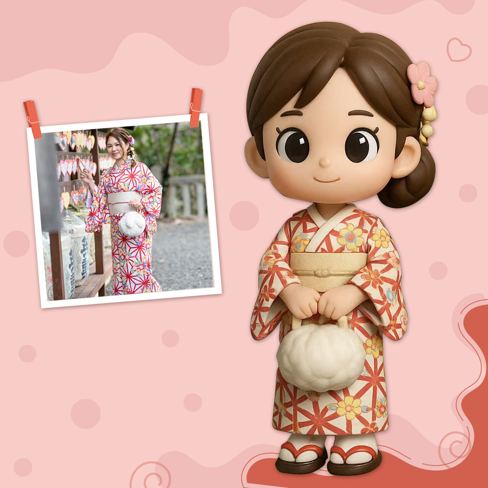 友達や家族へのプレゼントに最適｜和装スタイルのAIオリジナル3Dプリント人形友達へのプレゼントに