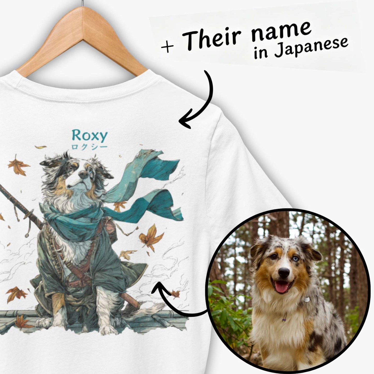 パーソナライズされた写真日本サムライペット Tシャツカスタム写真サムライ犬猫 Tシャツペット愛好家へのギフト - GetPhotoBanketJP