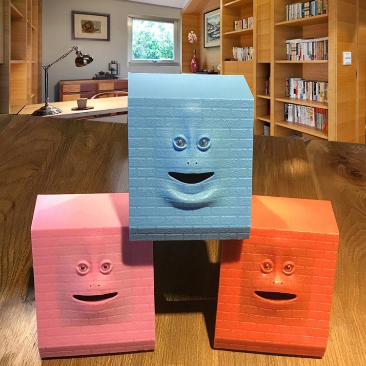 面白い猿の顔の貯金箱 モーションセンサー付き お金を食べる貯金箱 インタラクティブな貯金おもちゃ 子供用