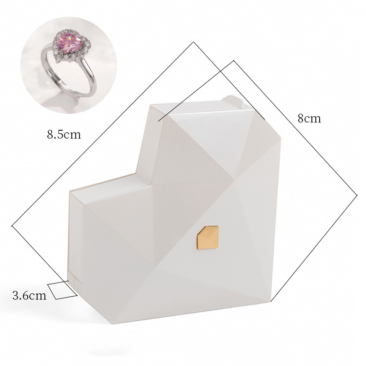 ハートリングボックス付きハートプロミスリングオープン調節可能なリングマルチカラーギフト恋人への彼女への - 