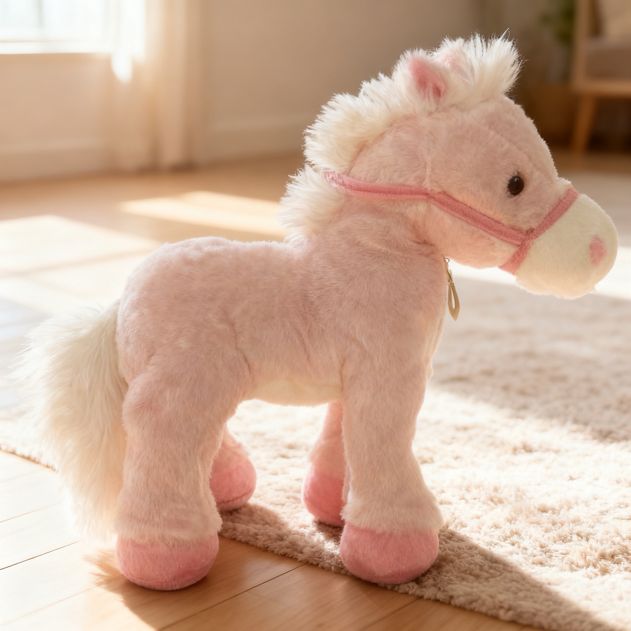 斑点のある電動ぬいぐるみ馬の歩行インタラクティブぬいぐるみポニー