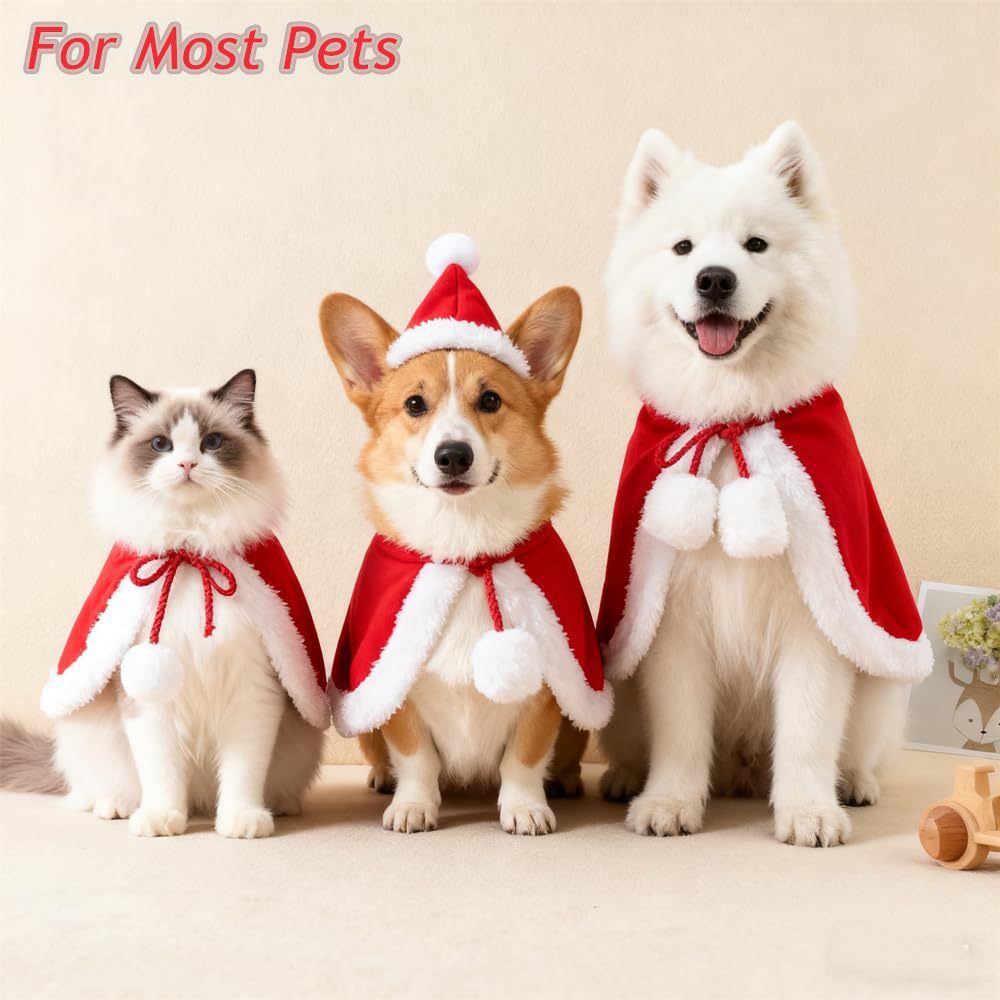 名前が印刷されたパーソナライズされたペットクリスマスケープ,犬と猫用のサンタホリデーコスチューム,お祝いのペットクリスマスギフト