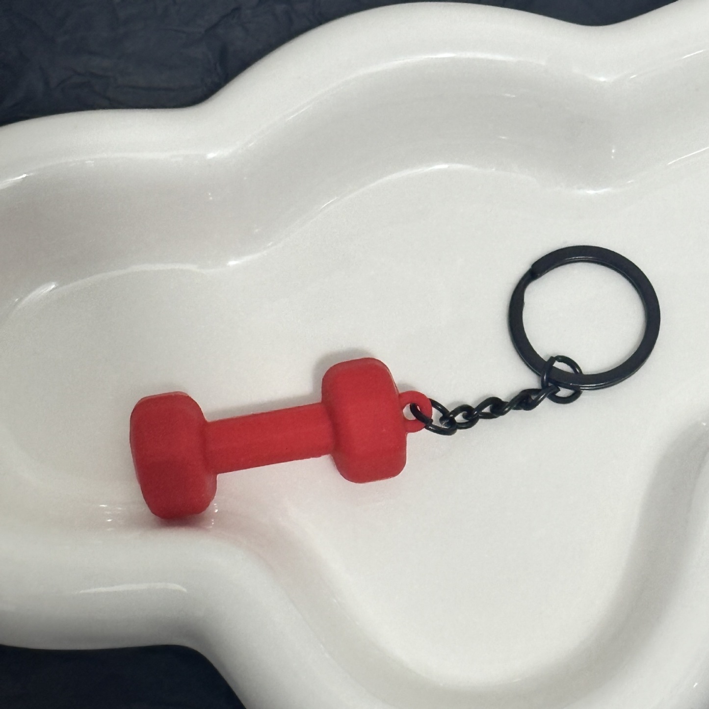 ダンベルキーホルダーアクセサリー機器ペンダントメタルミニバックパックキーホルダー - 