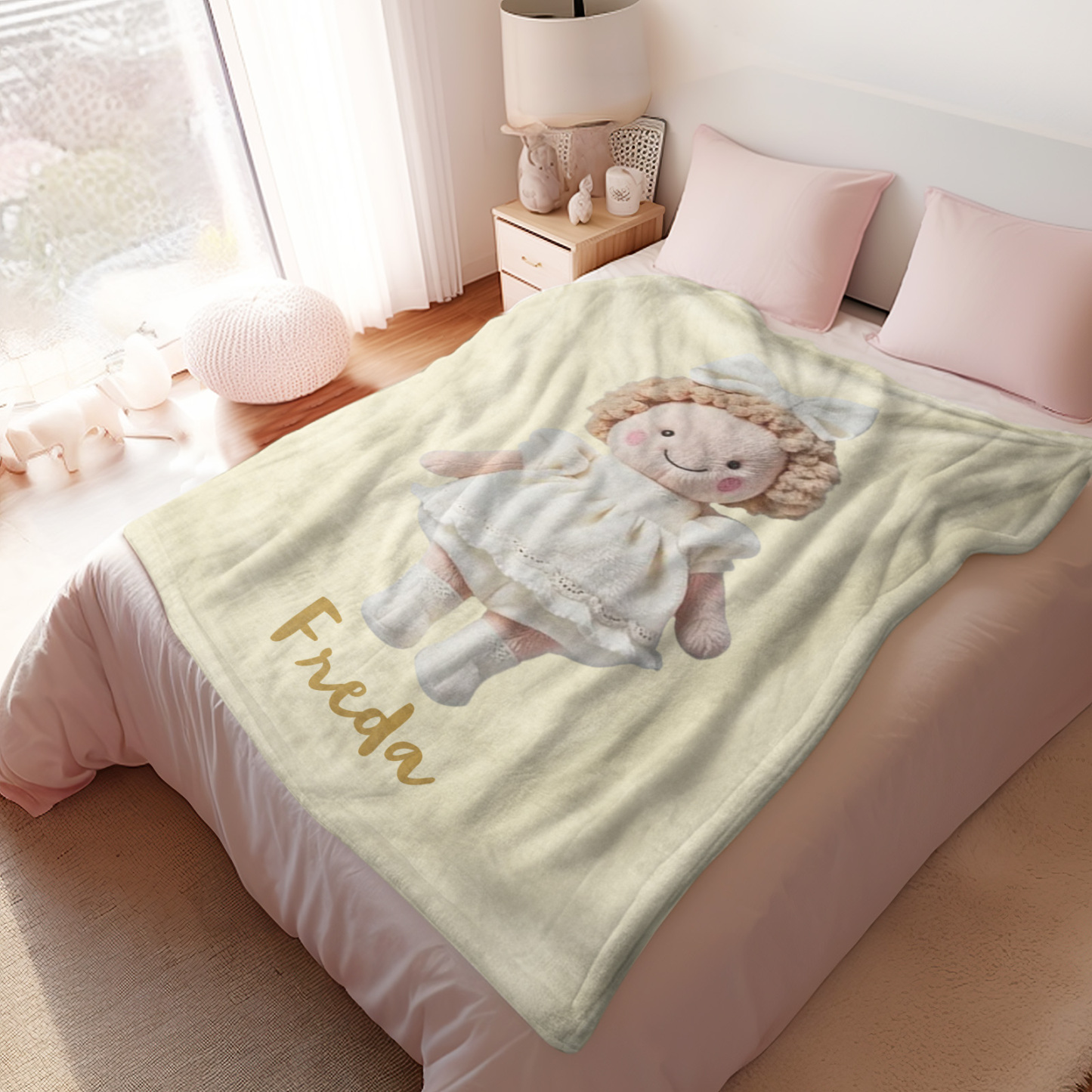 パーソナライズされた写真ブランケット かわいいぬいぐるみブランケット ミニミーブランケット 恋人へのギフト -
