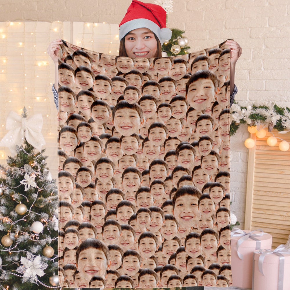 カスタム顔ブランケット顔ブランケット-顔だらけブランケット