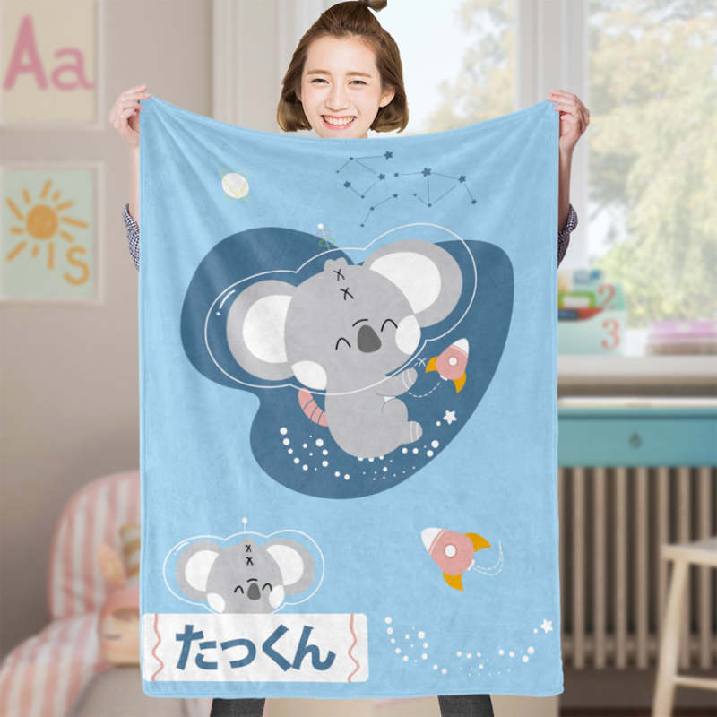 コアラロンパース2着とブランケット カスタム名入れブランケット