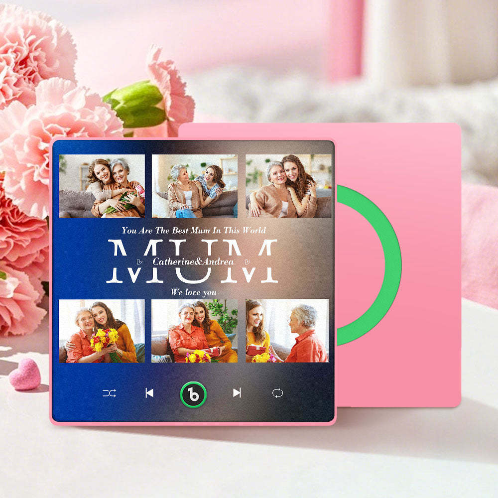 6枚の写真で音楽を再生できるパーソナライズ冷蔵庫マグネット.母の日ギフトに最適 -