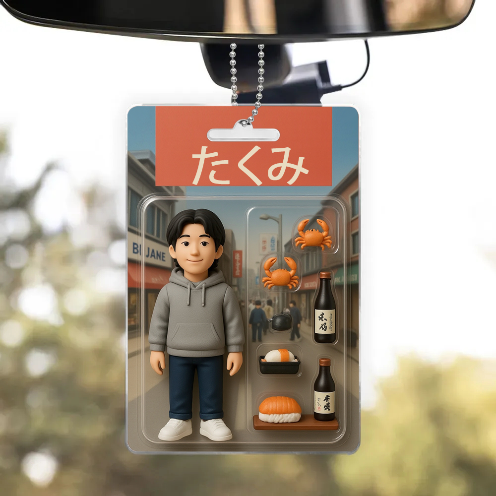 3d 効果アクションフィギュアパック包装おもちゃ箱スタイルアートギフトパーソナライズされたアクリル車のハンガー