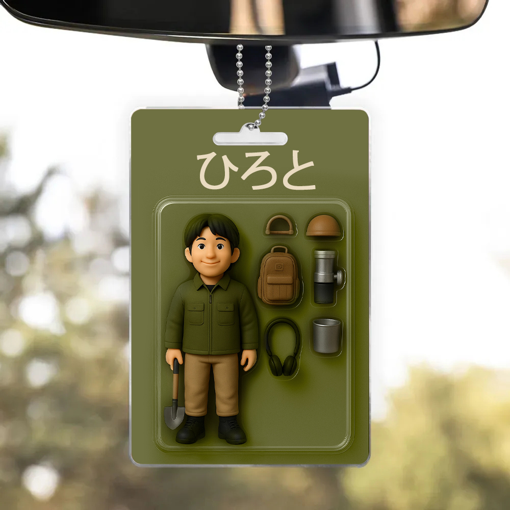 2d効果アクションフィギュアパックパッケージおもちゃ箱スタイルのアートギフトパーソナライズされたアクリルカーハンガーママへのギフト