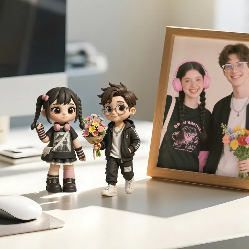 あなたの写真に基づいてカスタムメイドの 3D オフィスデスク置物 キュートでプロフェッショナルなスタイル - GetPhotoBanketJP