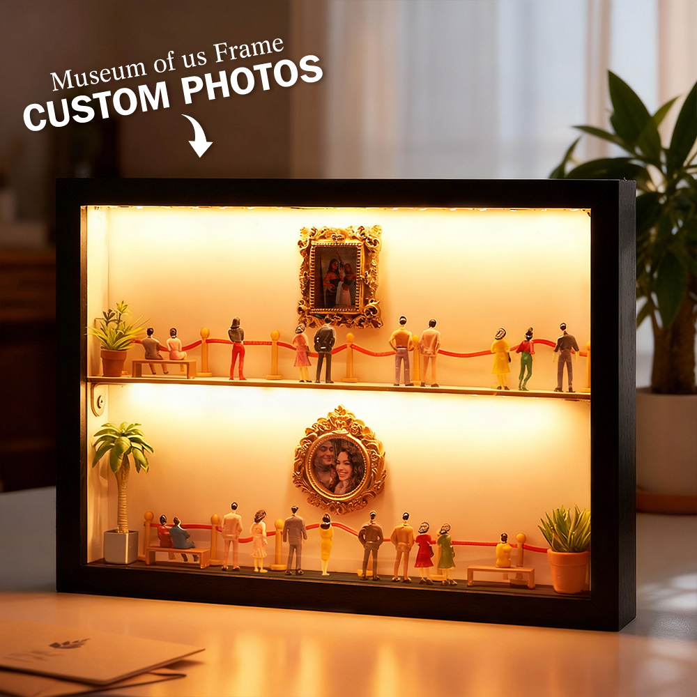 パーソナライズされた「museum Of Us」フレーム.彼女へのカスタムフォトカップルギフト.ミニミュージアムギフト.バレンタインデーギフトに最適. - 