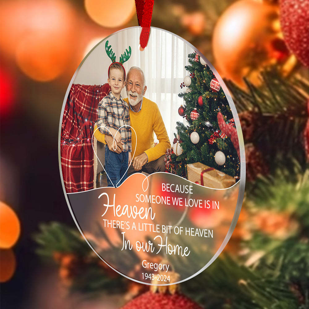 パーソナライズされた愛する思い出のクリスマスオーナメント、写真付きメモリアルオーナメント、クリスマスギフト用 -