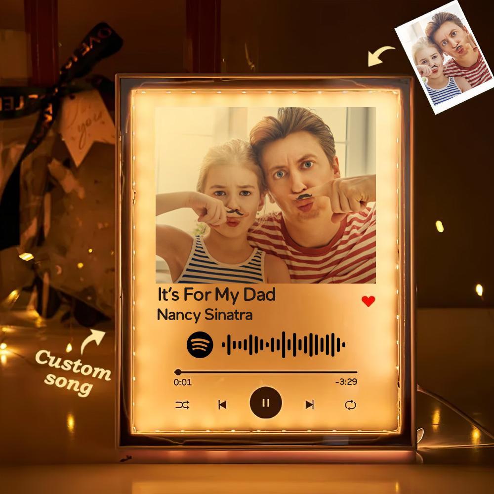 父の日ギフト スキャン可能なカスタム Spotify コード ナイトライト ミラー ミュージック ホームギフト - 